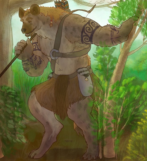 gnoll warrior in the forest