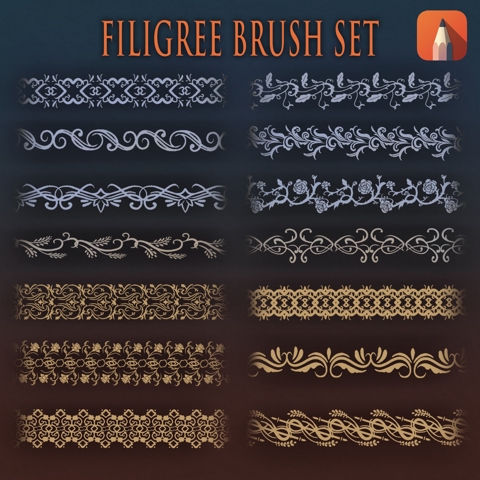 NEW Brush Pack: Filigree!(For CSP and Sketchbook!)