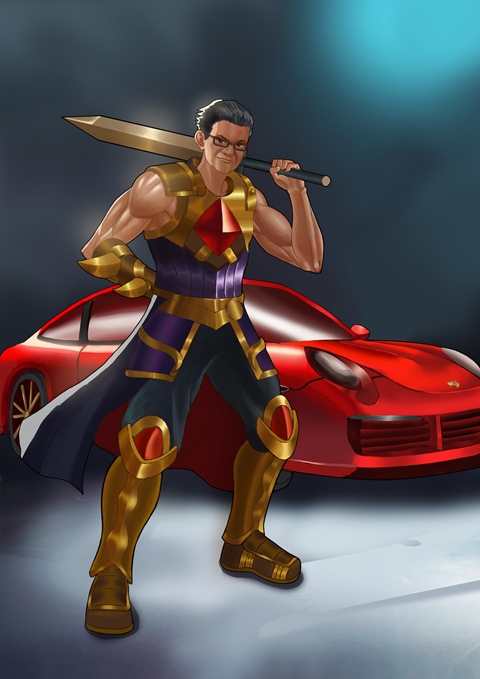 Commission Hero and His Car