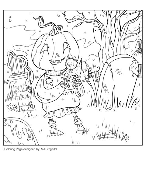 Pumpkin Kid and Kitten 