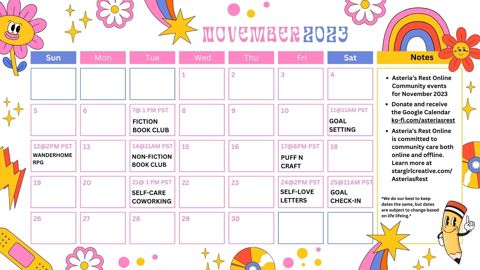 First Calendar of Events!!!