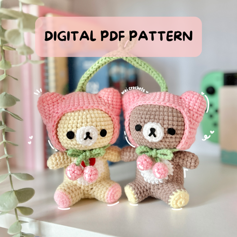 Cherry Beary Crochet Pattern [DIGITAL PDF] - Wai's Ko-fi Shop - Ko-fi ️ ...