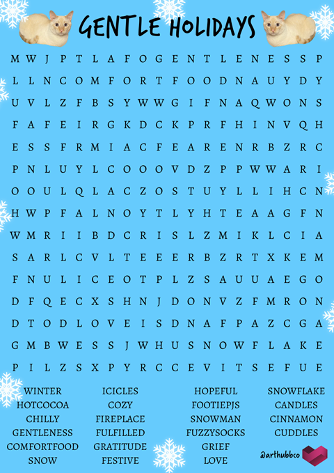 Gentle Holidays Word Search
