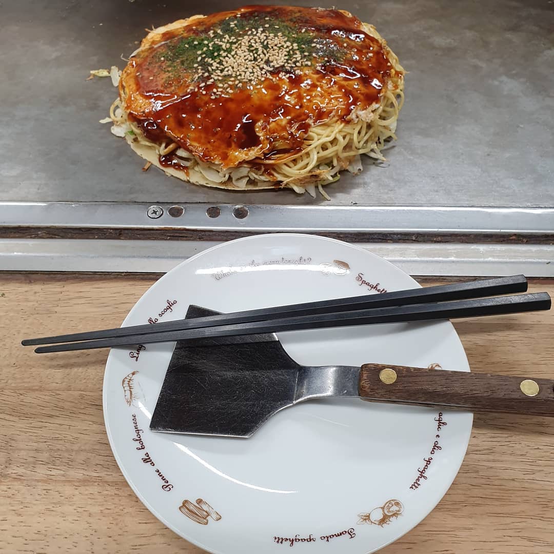 Okonomiyaki at Okonomi-mura