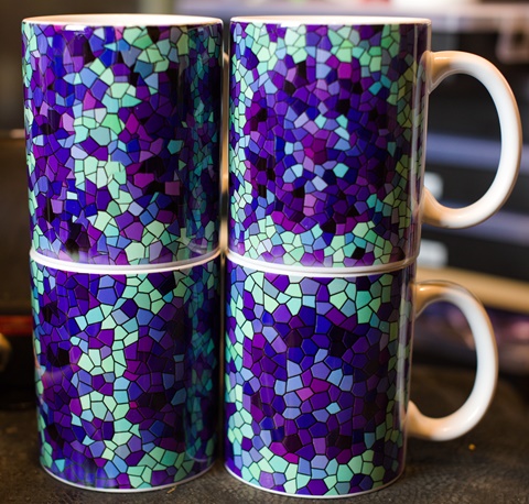 Purple-Cyan-Sun Mugs