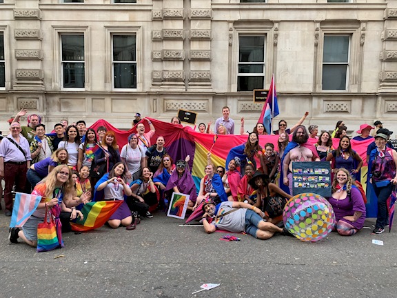 Group photo after Pride in London 2019
