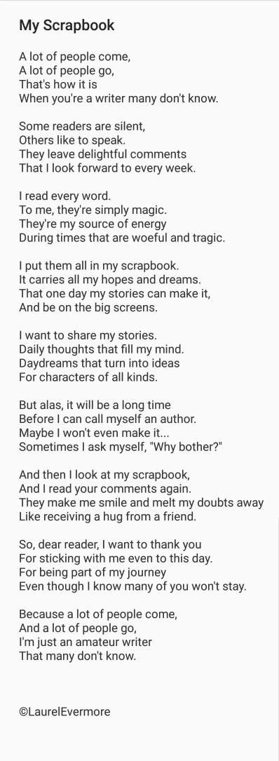 My Scrapbook Poem