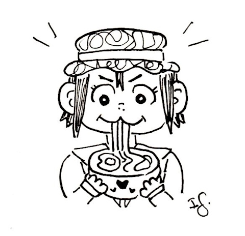 asakusa eating ramen icon for audrey!