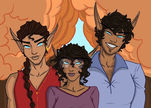 Velynna and her brothers, So'thas and Eros