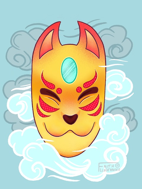 Kitsune Dog Mask