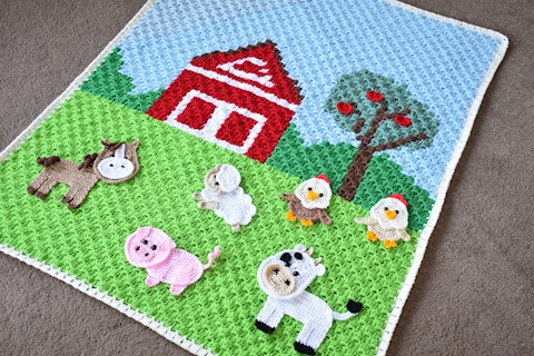 Crochet farm blanket - everybody loves animals.