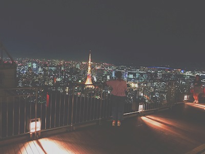 Bree overlooking Tokyo City & Tokyo Tower