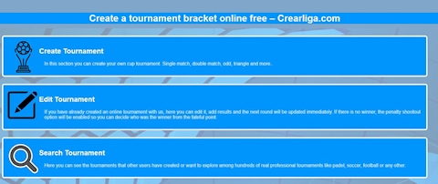 You can create a tournaments too