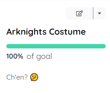 Reached 100% of goal: Ch'en cosplay