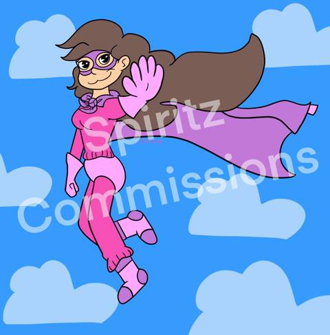 Commission 2: Pyjama girl to the rescue!