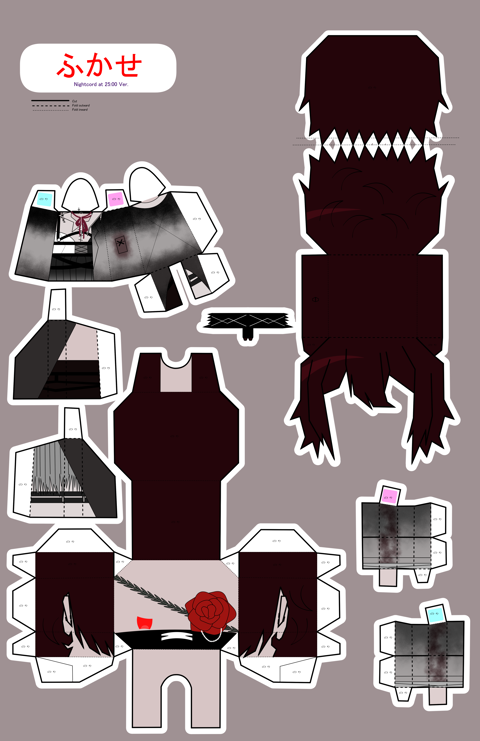 ランキングや新製品 Nightcord at MØTHTEARS's - Template Papercraft Fukase 25:00 彫刻・オブジェ