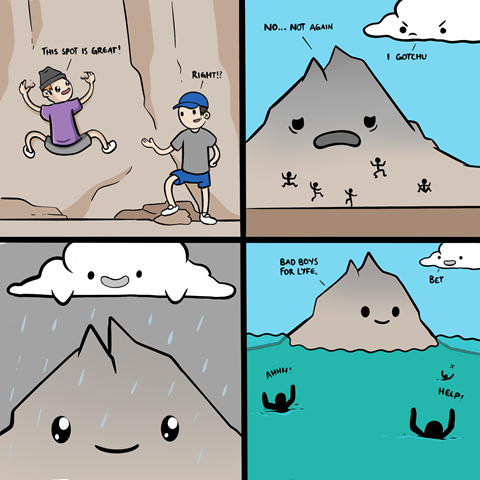 Mountains have feelings too 😠