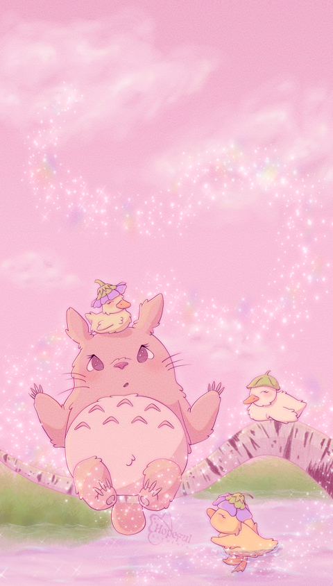 Pink Totoro wallpaper - .°˖ Hopeful Elements ˖°.'s Ko-fi Shop - Ko-fi ️ ...