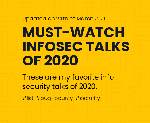 Must-Watch InfoSec Talks of 2020