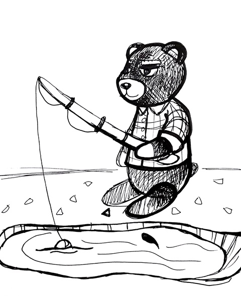 Animal Crossing Grizzly Sketch- Father's Day