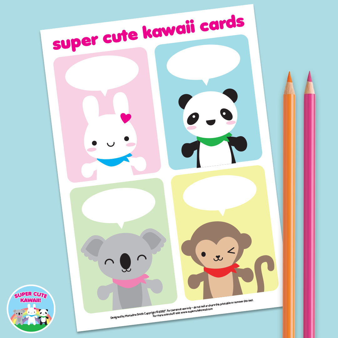 Super Cute Kawaii Printable Cards