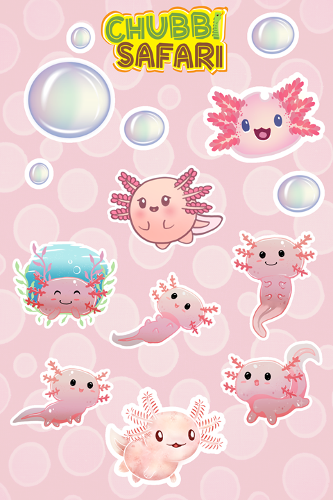 Axolotl Slime STICKERS! (OCEAN RANGE MOD) 