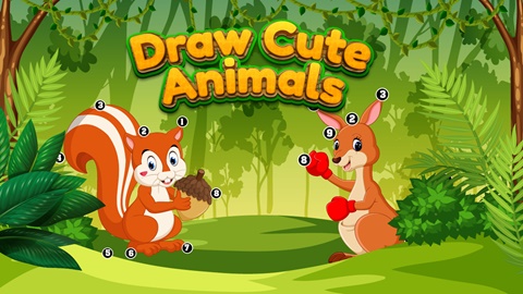 Draw Cute Animals Game for Kids on Kidy King Games