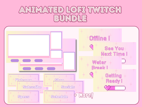 Rose Pink Modular Twitch Overlay - WanderingSoul's Ko-fi Shop - Ko