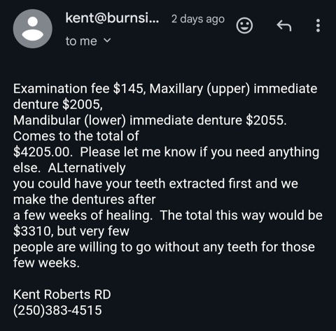 Fundraising for dentures