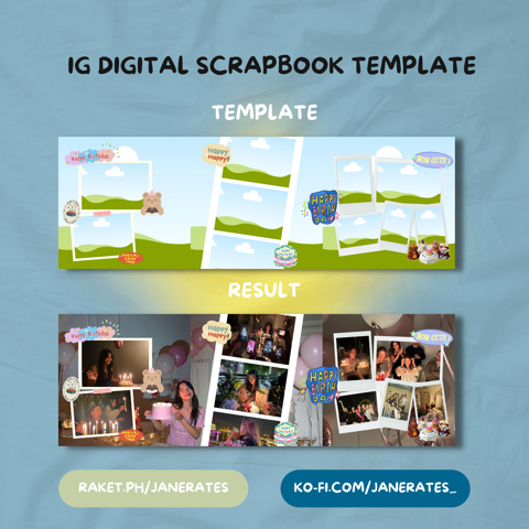 Birthday Instagram Digital Scrapbook Template - ja's Ko-fi Shop - Ko-fi ...