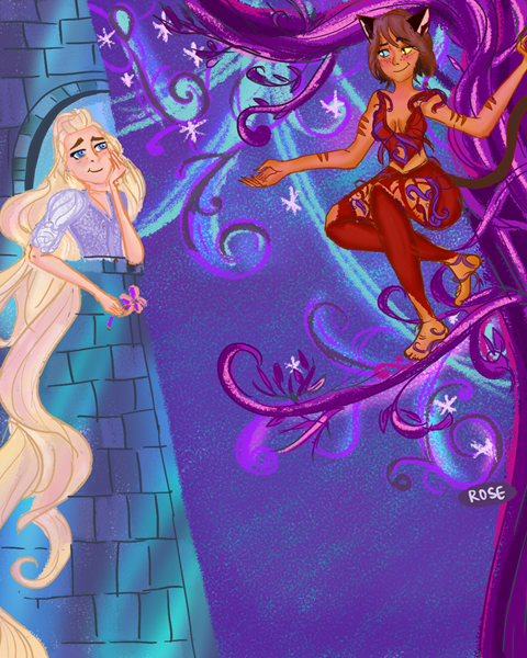 Catra and Adora as Disney's Rapunzel 