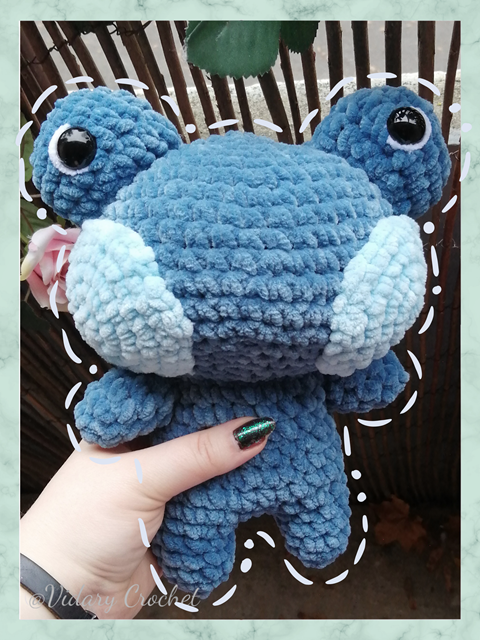 Crochet blue Frog Plush