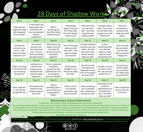 💚🕯️ 28 Days of Shadow Work 🕯️💚
