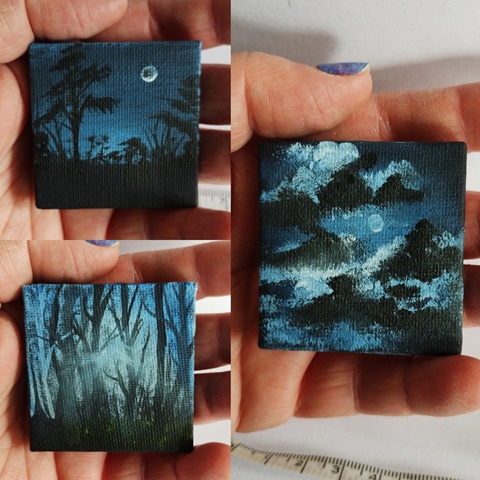 Collage of the latest mini paintings