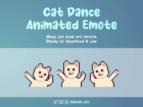 Pop Cat Animated Pixel Art Emote for Twitch, Discord &  | Ready to  use