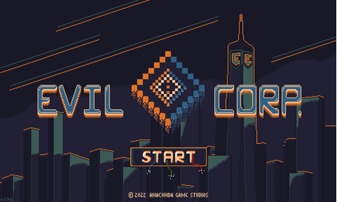 "Evil Corp." title screen