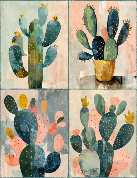 Cactus Journaling cards - Beautiful and Artistic