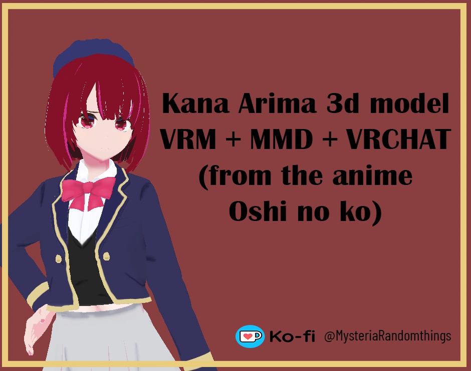 Oshi no Ko Kana VRChat Avatar 3D model rigged