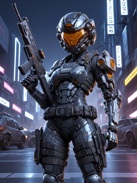 Neon Cyberpunk Body Armor LoRA for SDXL & SD1.5