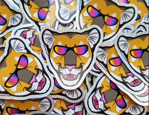 Cool Cougar Sticker