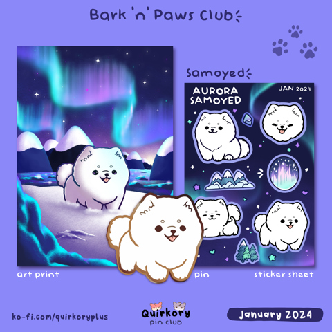 Bark'n'Paws pin club reveal - Jan 24 | Samoyed 🐾