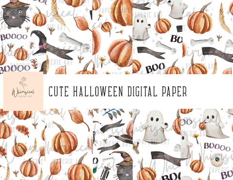 Cute Halloween Paper - Kelsey Thomas - Whimsical Paperie Art's Ko-fi ...