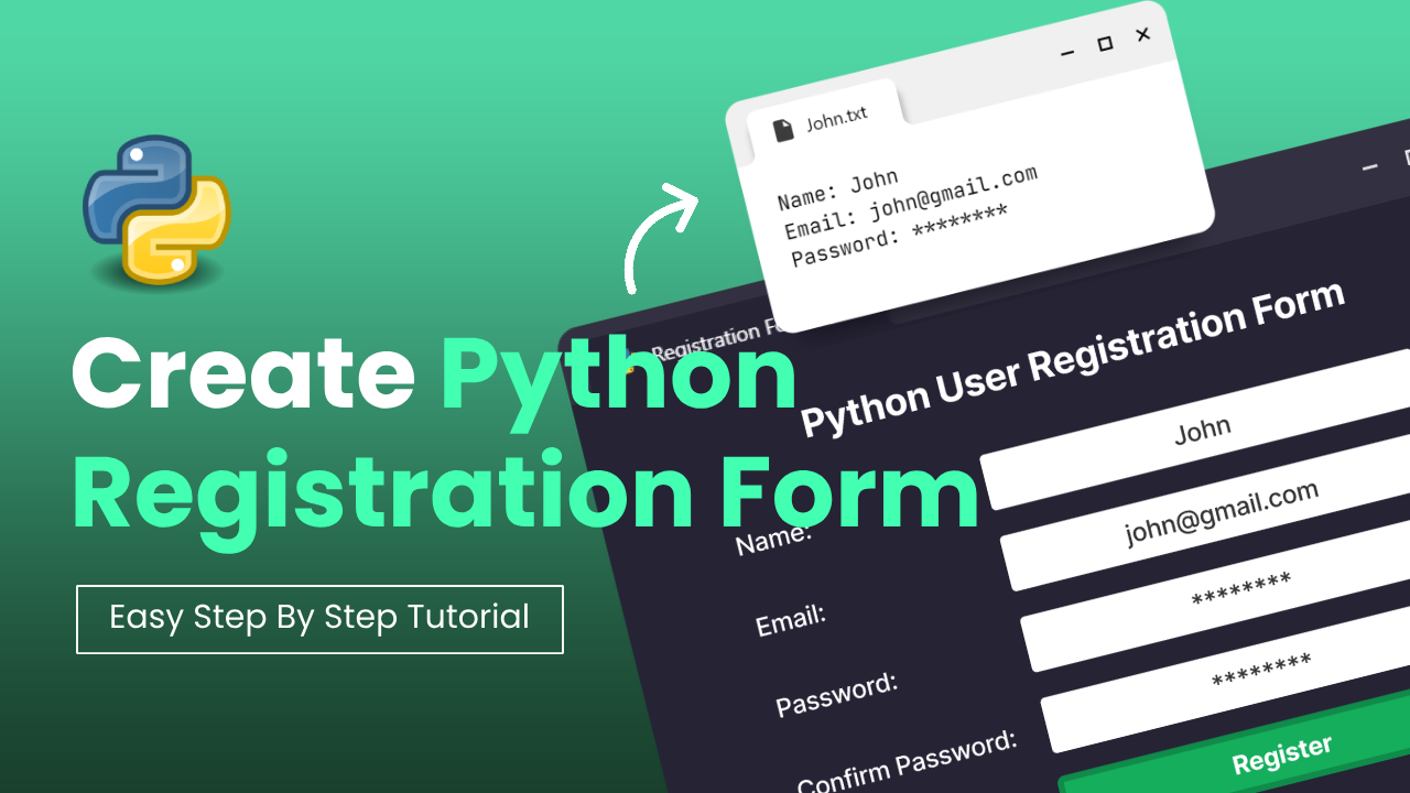 Create Registration Form Using Python And Store User Data - Tech2 etc's ...