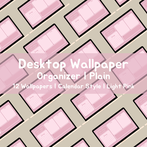 Pastel Pink Aesthetic Desktop Organizer Wallpaper Calendar 