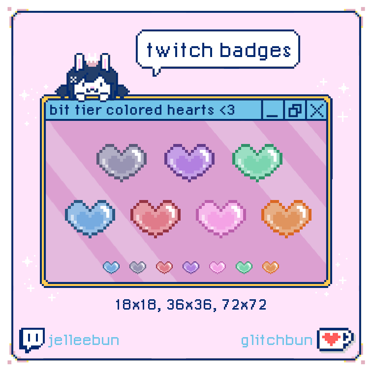 Pixel Heart Twitch Badges - glitchedinorbit's Ko-fi Shop - Ko-fi