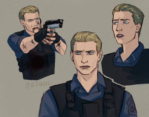 RE1 Wesker Without Glasses Sketches