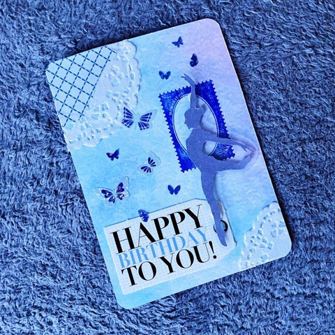 Custom Birthday card - blue dancer