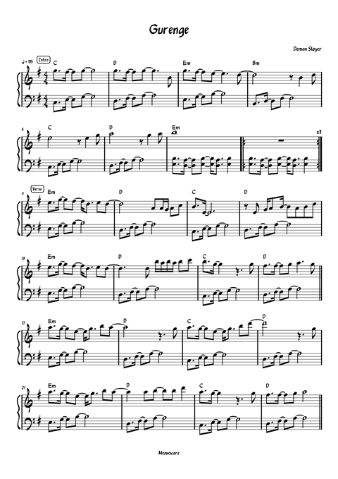 Play Gurenge (Demon Slayer) Music Sheet