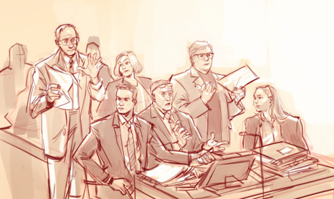 Virtual Courtroom Sketch Art from this Week