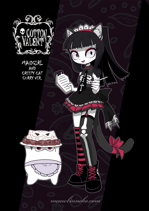  Curry cat with lolita punk maid